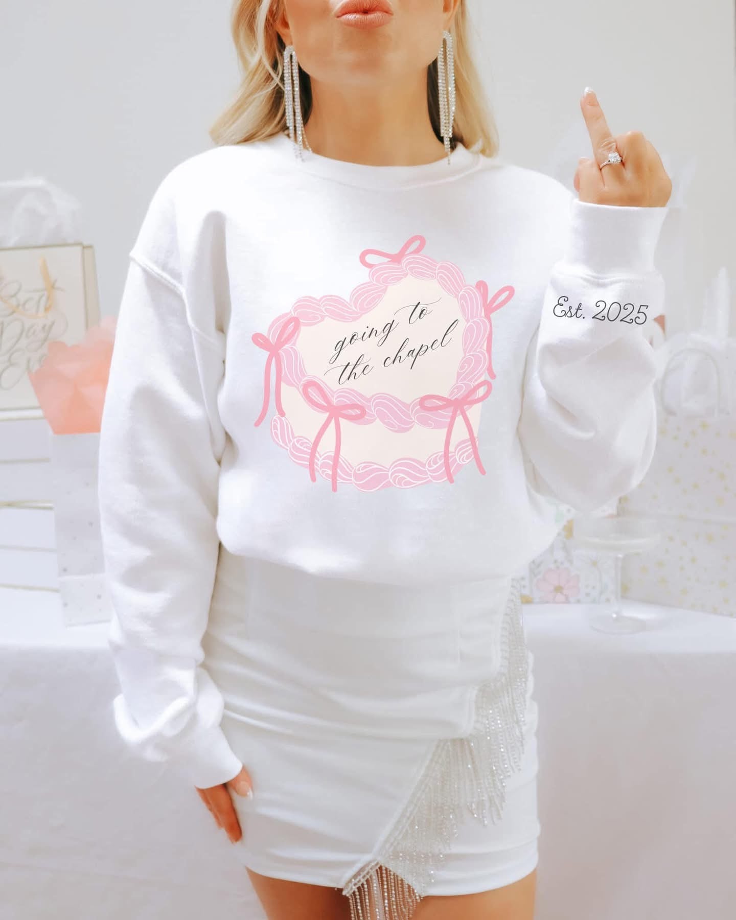 Custom Going to the Chapel Cake Crewneck