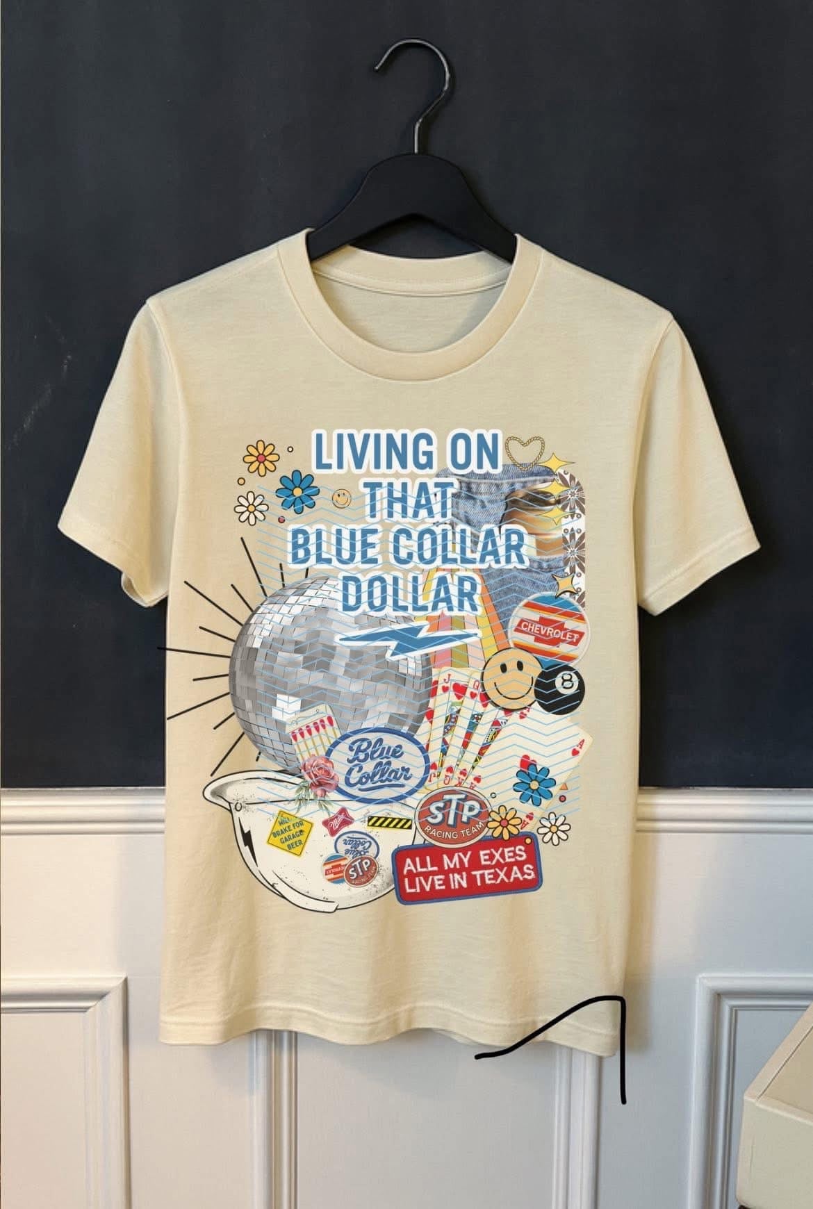 Blue Collar Dollar Collage Tees