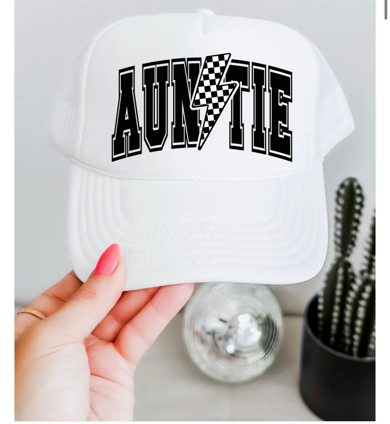 Auntie trucker hat